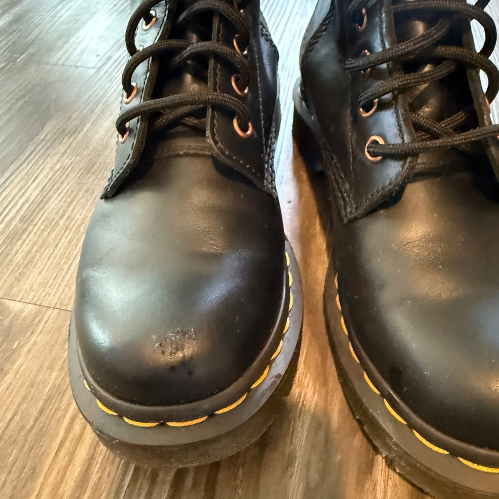 Dr. Martens Black Leather Combat Boots w/ Rose gold hardware - Picture 2 of 6